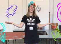 Photo of Assistant Creative Manager Gill wearing homemade flower headband