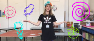 Photo of Assistant Creative Manager Gill wearing homemade flower headband