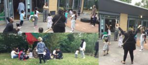 Photo of young families participating in dance activities