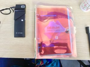 My earpiece for translation and design booklet