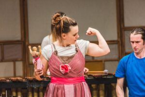 Woman flexing her arm