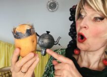 Woman holding potato