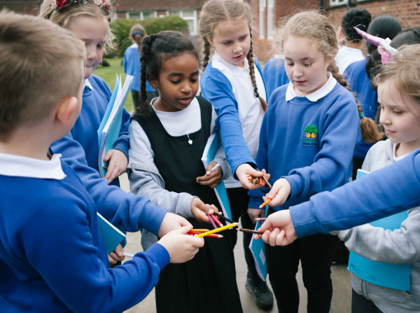 Schoolchildren participating in A Small Tale - Punchdrunk and Z-arts