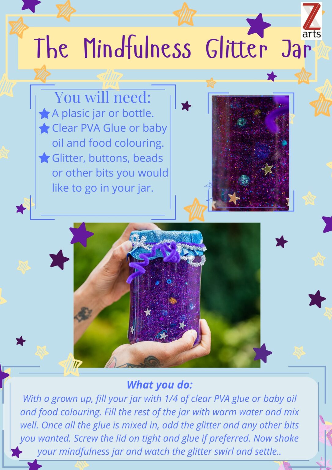 Make a mindfulness glitter jar amended Zarts